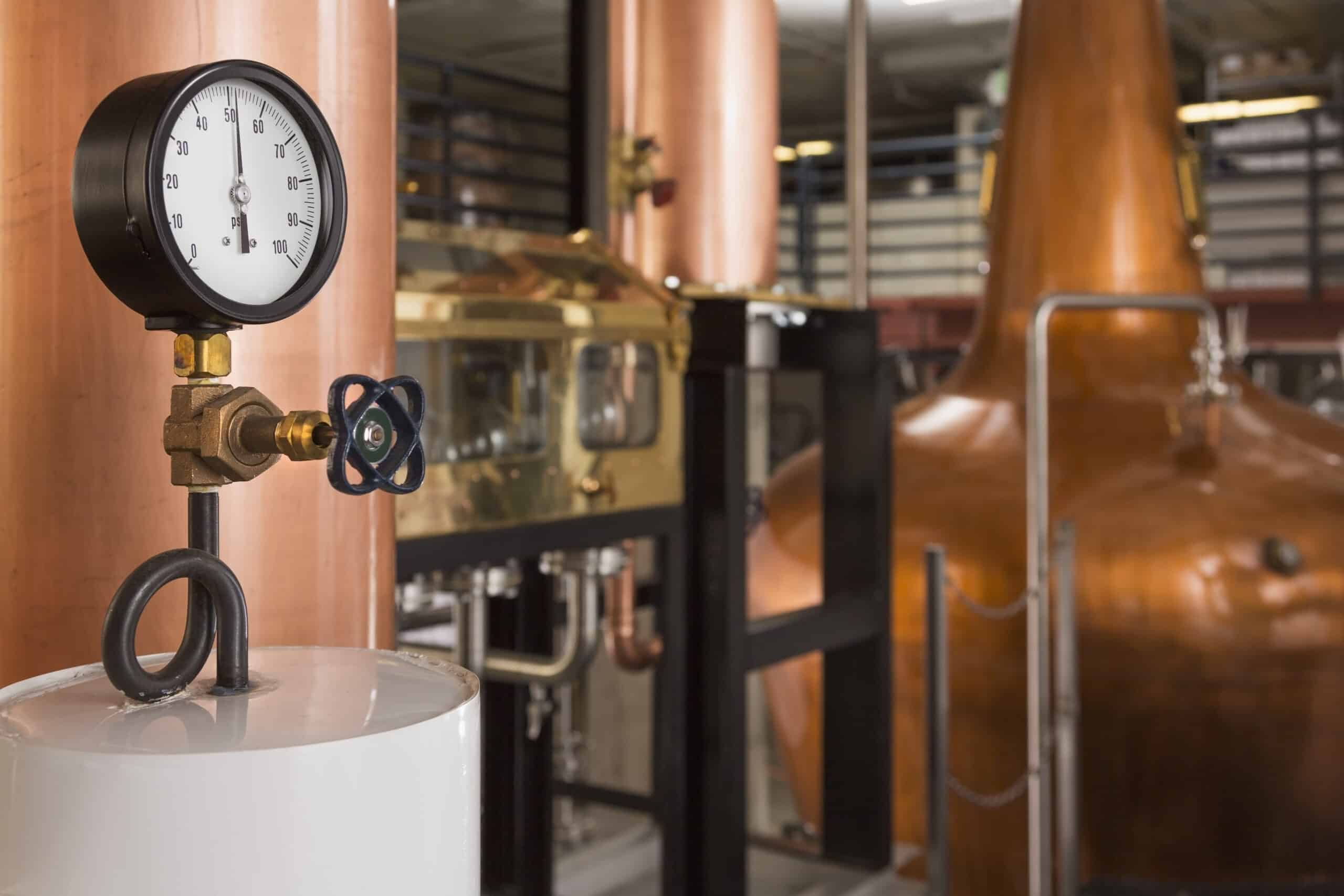 Seattle,United States,Close up of a copper still in a distillery, Washington, USA.
