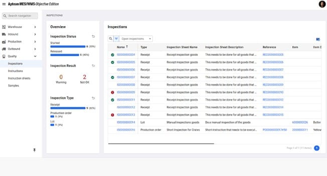 Aptean scherm Aptean scherm