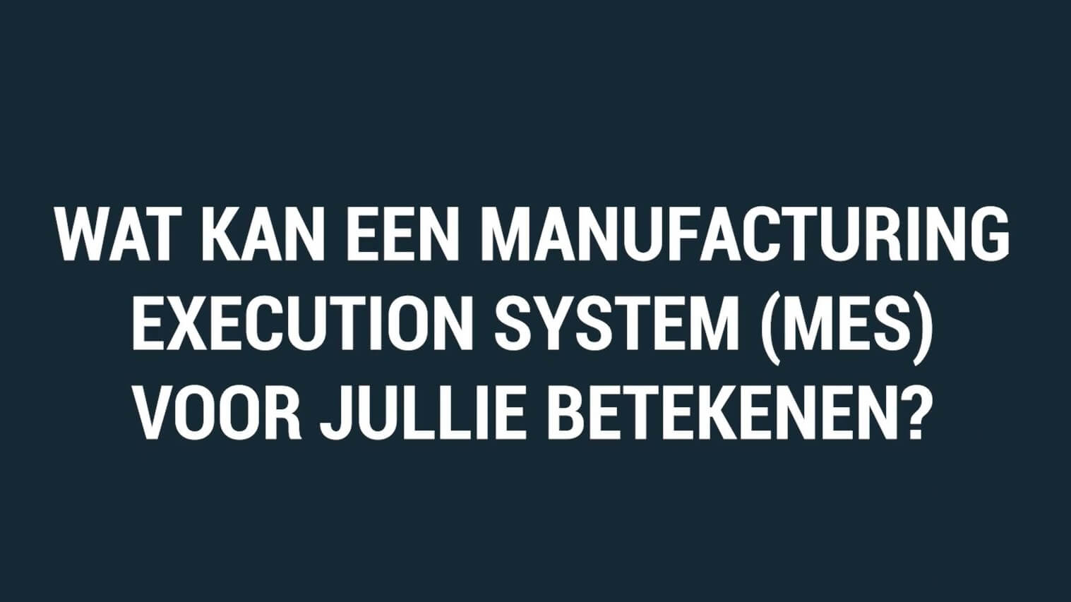 Kennissessie over MES Kennissessie over MES